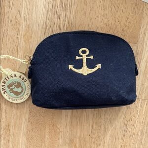 Spartina 449 Navy Pouch with Gold Anchor